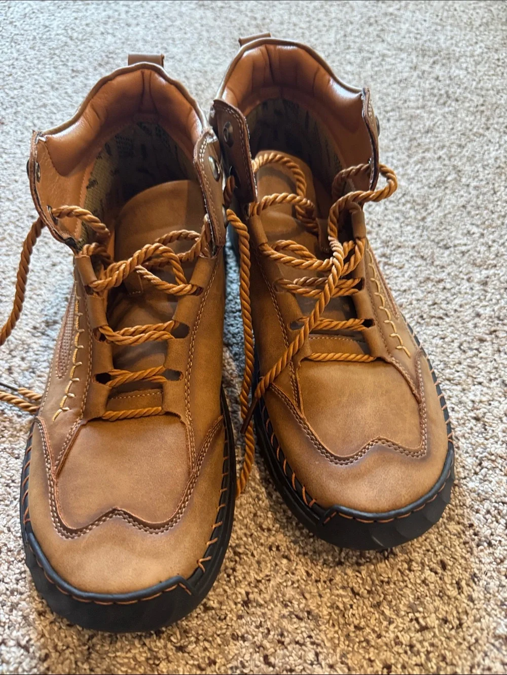 Salkin 2317 Men's Tan Minimalist Lace-Up Barefoot Boots size EU 43/US 10